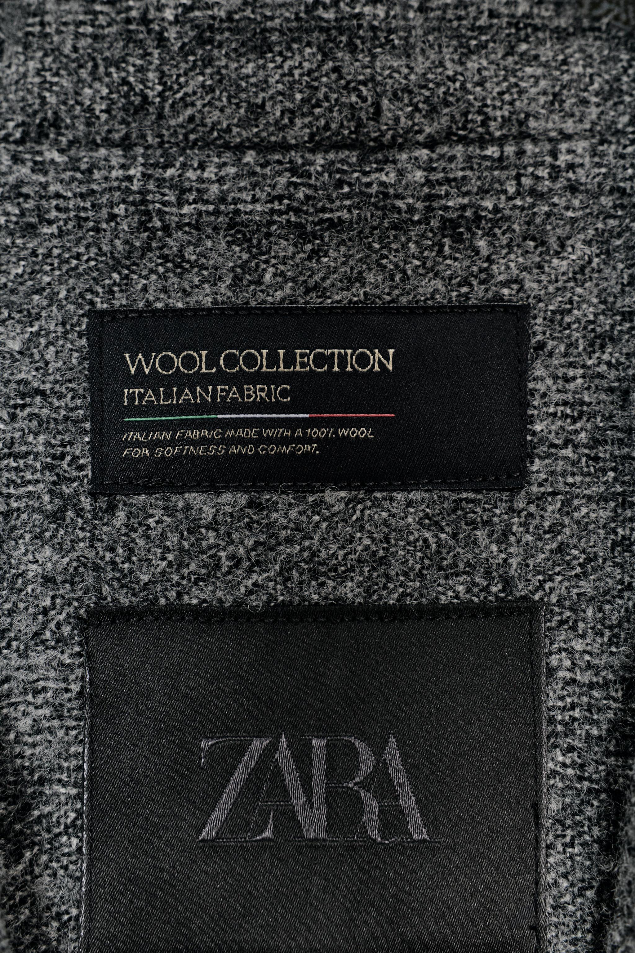 100% WOOL PLAID COAT ZW COLLECTION LIMITED EDITION